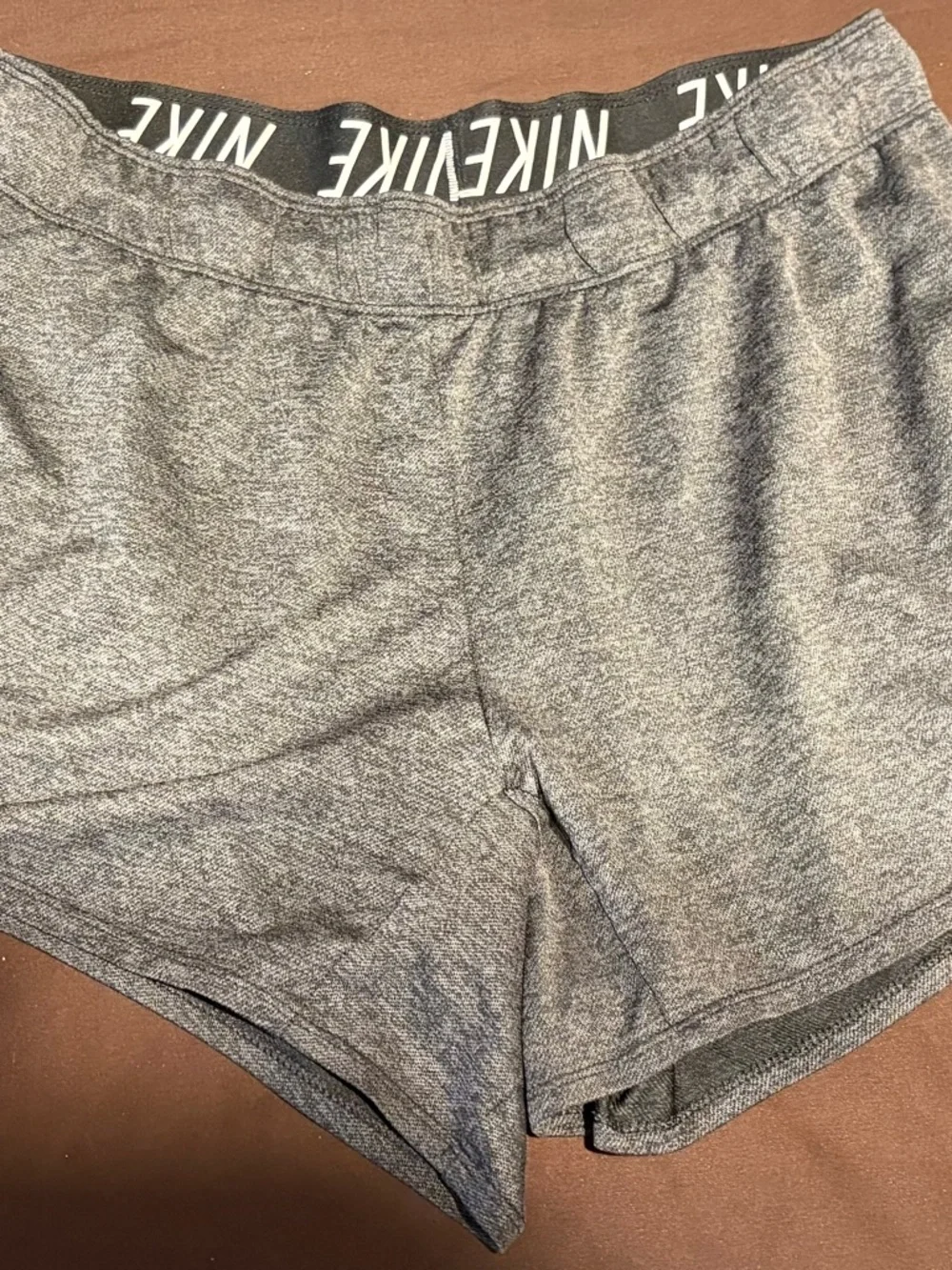 Nike Dark Gray Heather Athletic Shorts with Branded Waistband SZ M